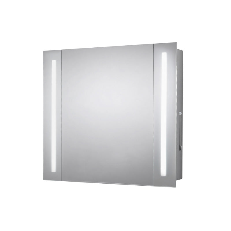Sensio Finlay Plus LED Mirror Bathroom Cabinet Single Door Cool White 650 x 600mm