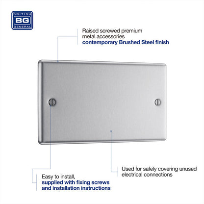 BG Brushed Steel Blank Plate