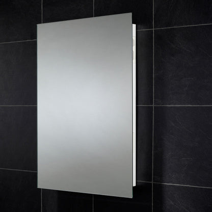 Sensio Ainsley LED Mirror Bathroom Cabinet Single Door With Shaver Socket & Bluetooth Cool White 700 x 564mm