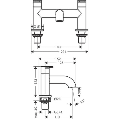 Hansgrohe Vernis Blend Taps Matt Black Bath Filler