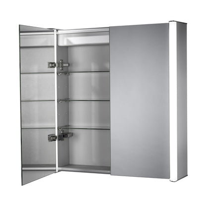 Sensio Aspen LED Mirror Bathroom Cabinet Double Door With Shaver Socket Cool White 704 x 658mm