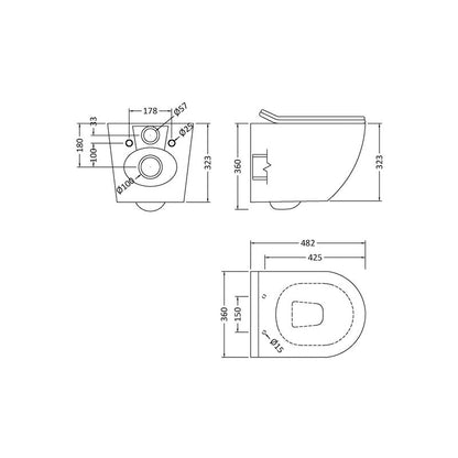 nuie Freya Wall Hung Toilet and Soft Close Seat
