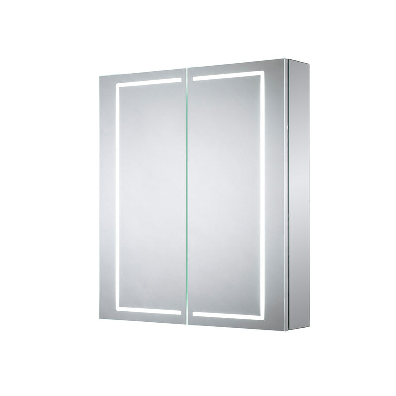 Sensio Sonnet LED Mirror Bathroom Cabinet Double Door with Shaver Socket Cool White 700 x 600mm