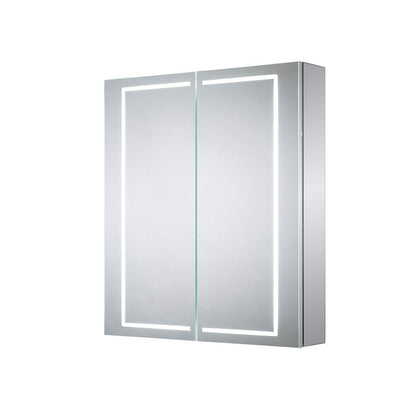 Sensio Sonnet LED Mirror Bathroom Cabinet Double Door with Shaver Socket Cool White 700 x 600mm