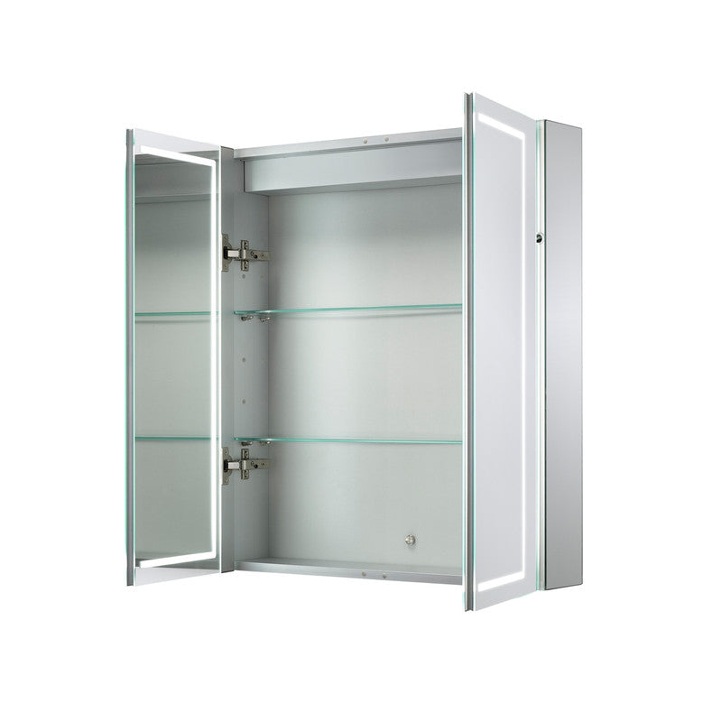 Sensio Sonnet LED Mirror Bathroom Cabinet Double Door with Shaver Socket Cool White 700 x 600mm