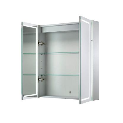 Sensio Sonnet LED Mirror Bathroom Cabinet Double Door with Shaver Socket Cool White 700 x 600mm