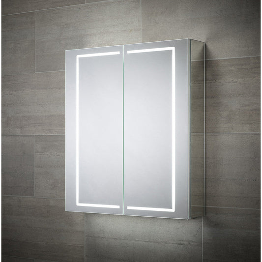 Sensio Sonnet LED Mirror Bathroom Cabinet Double Door with Shaver Socket Cool White 700 x 600mm