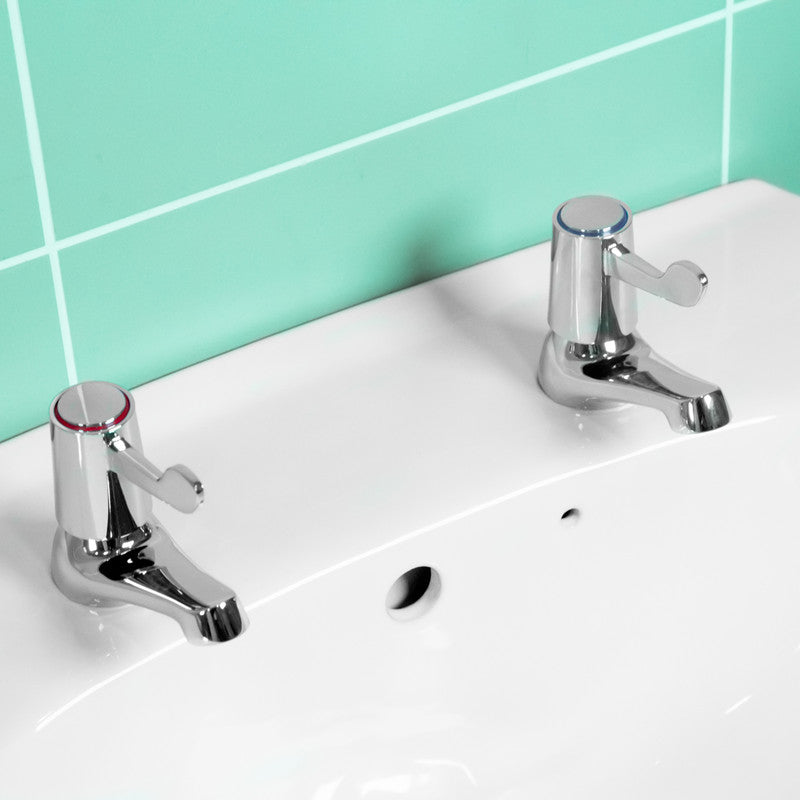 Ebb + Flo Contract Lever Taps Basin Pillar