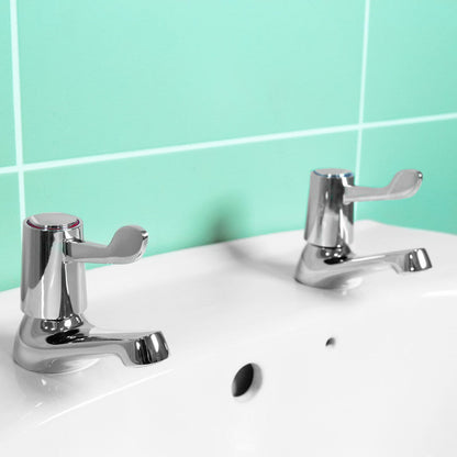 Ebb + Flo Contract Lever Taps Basin Pillar