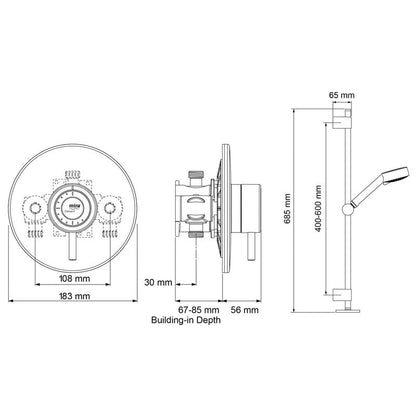 Mira Element BIV Thermostatic Mixer Shower