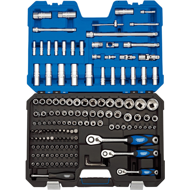 Draper Expert 1/4", 3/8" & 1/2" Square Drive Metric Socket and Socket Bit Set 149 Piece
