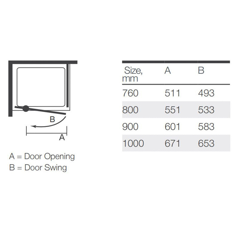 Merlyn NIX Pivot Shower Enclosure Door