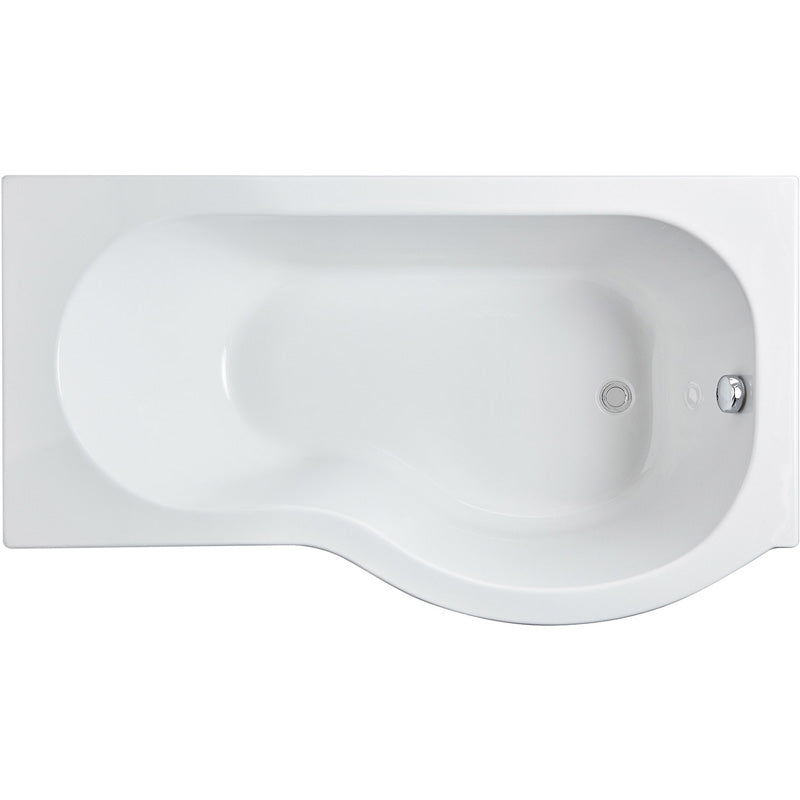 nuie P Shaped Shower Bath with Panel and Leg Set  Left Hand