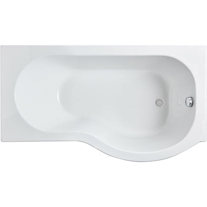 nuie P Shaped Shower Bath with Panel and Leg Set  Left Hand