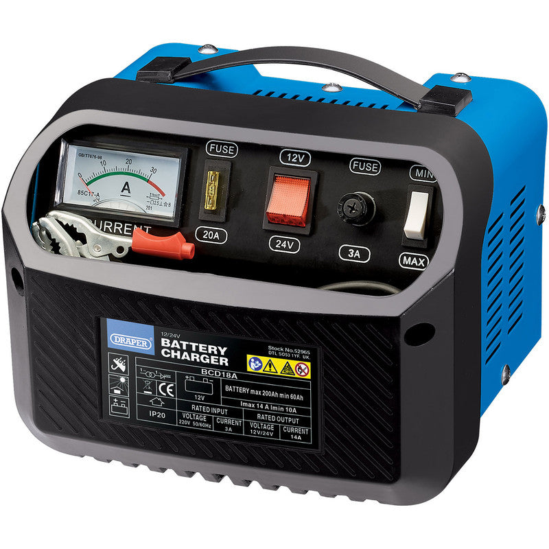 Draper 12/24V Battery Charger 10-14A