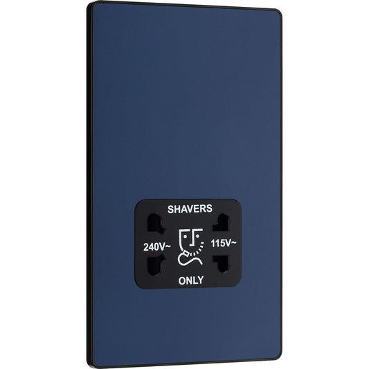 BG Evolve Matt Blue (Black Ins) Dual Voltage Shaver Socket 115/240V