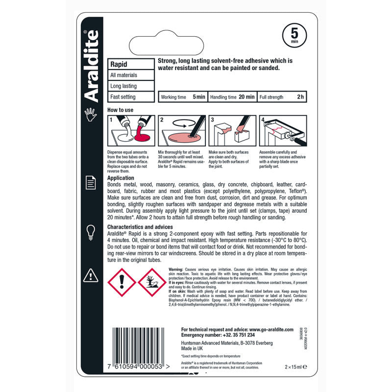 Araldite Steel Tubes Epoxy Adhesive 2 x 15ml