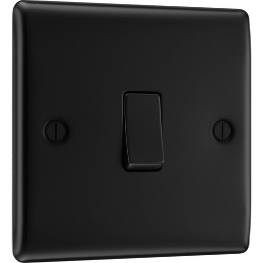 BG Nexus Metal Matt Black Switch 20A 16AX Intermediate 1 Gang