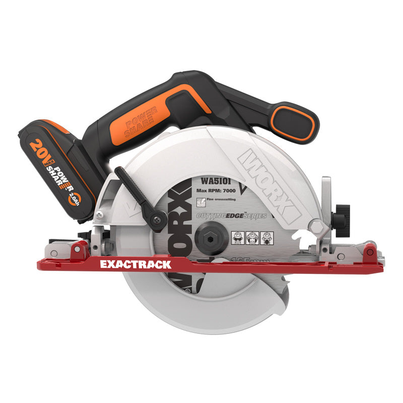 Worx 20V Easy Track Cordless Circular Saw 1 x 2.0Ah