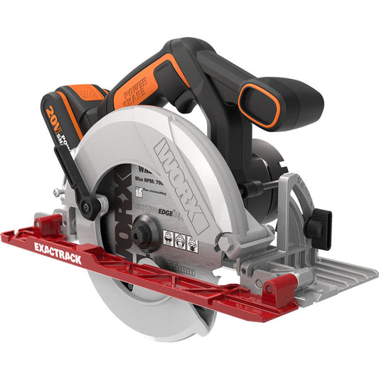 Worx 20V Easy Track Cordless Circular Saw 1 x 2.0Ah