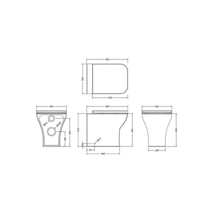 nuie Ava Back To Wall Toilet and Soft Close Seat
