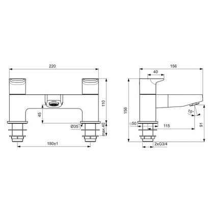 Ideal Standard Ceraplan Taps Bath Filler