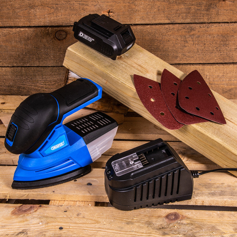 D20 20V Cordless Detail Sander – Precision Sanding with 2.0Ah Battery