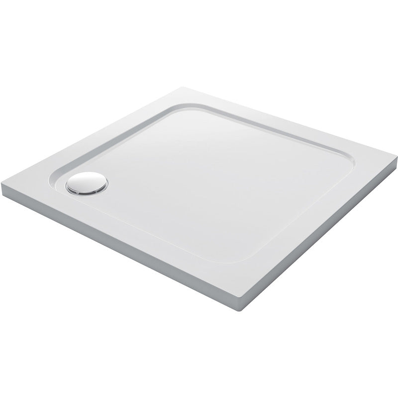 Mira Flight Low Square Shower Tray with Corner Waste