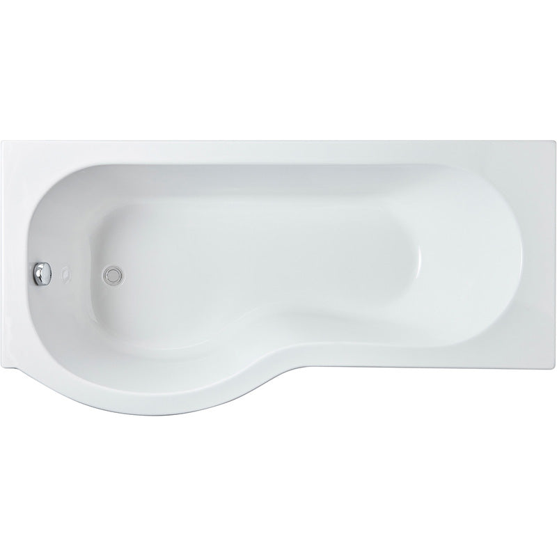 nuie P Shaped Shower Bath with Panel and Leg Set  Left Hand