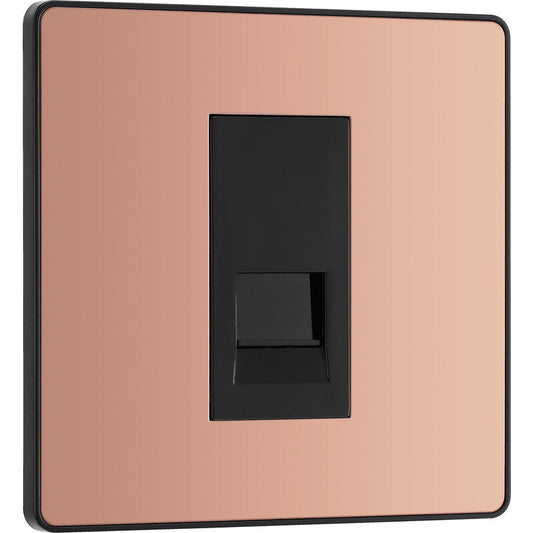 BG Evolve Polished Copper (Black Ins) Single Master Telephone Socket