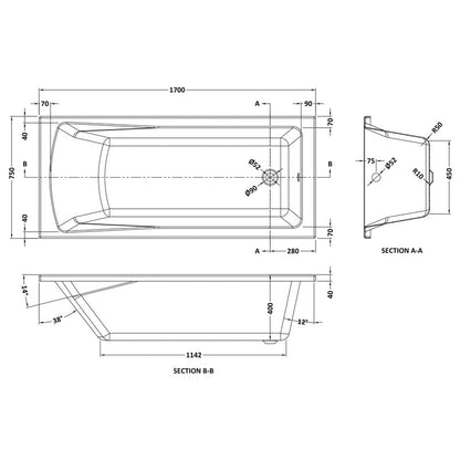 nuie Linton Single Ended Bath