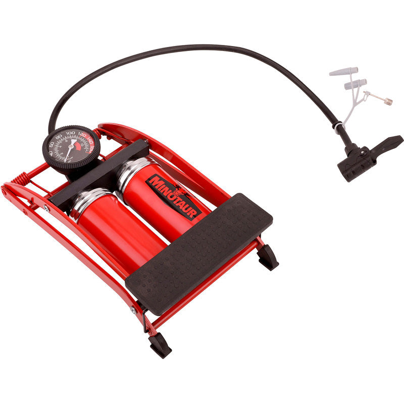 Minotaur Twin Cylinder Foot Pump & Gauge