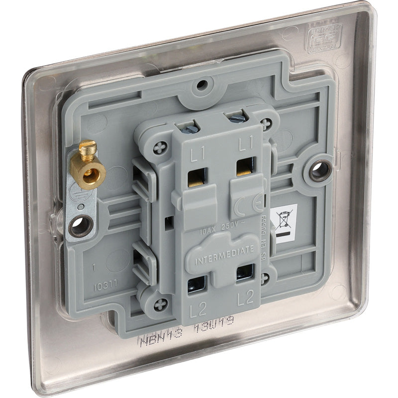 BG Nexus Metal Black Nickel Switch Intermediate 1 Gang