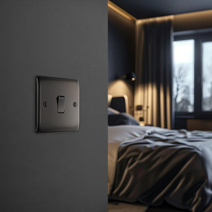 BG Nexus Metal Black Nickel Switch Intermediate 1 Gang