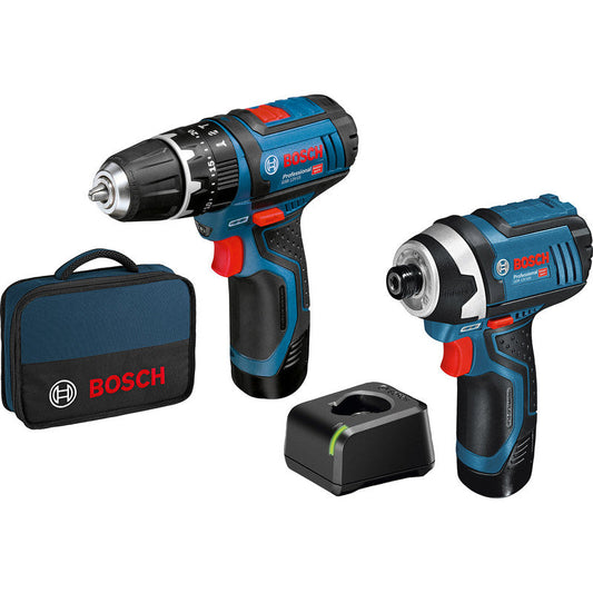 12V Combi & Impact Driver Twin Pack 2x2.0Ah – Cordless Kit