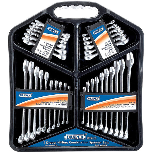 Draper Four HI-TORQ Combination Spanner Sets 32 Piece