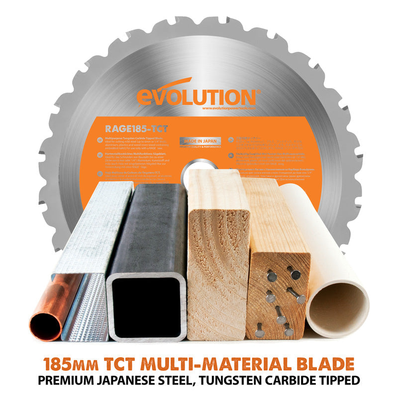 Evolution R185CCSX+ 185mm Multi-Material Track Compatible Circular Saw 230V