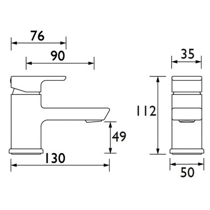 Bristan Cobalt Cloakroom Basin Mixer Tap Chrome