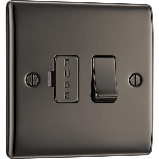 BG Nexus Metal Black Nickel Switched Fused Connection Unit 1 Gang