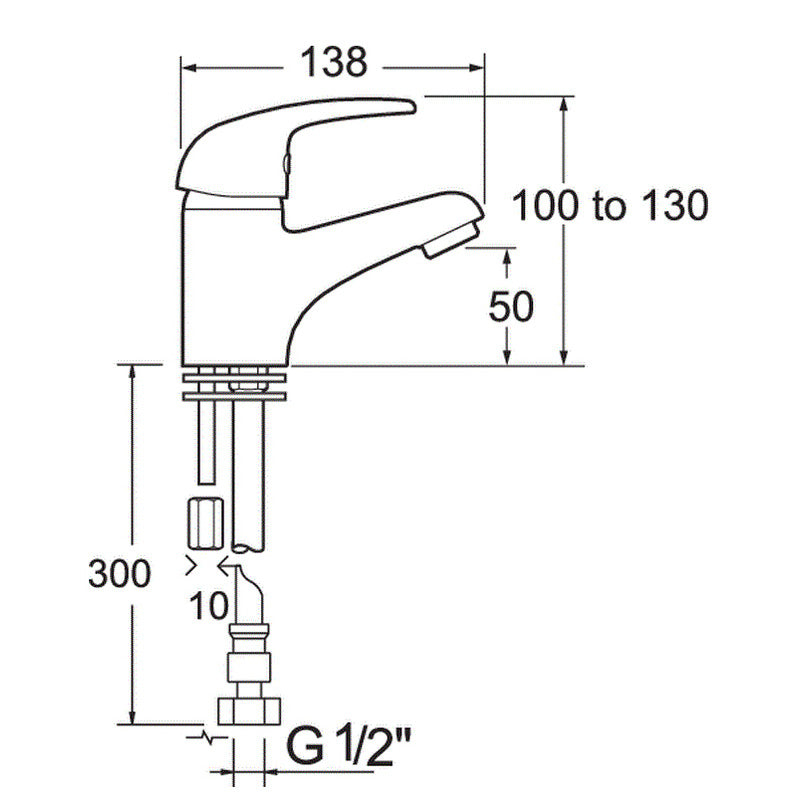 Deva Adore Cloakroom Basin Mixer Tap Chrome