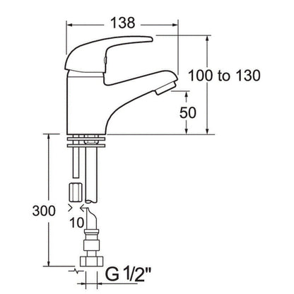 Deva Adore Cloakroom Basin Mixer Tap Chrome
