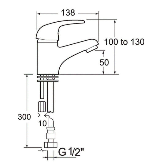 Deva Adore Cloakroom Basin Mixer Tap Chrome