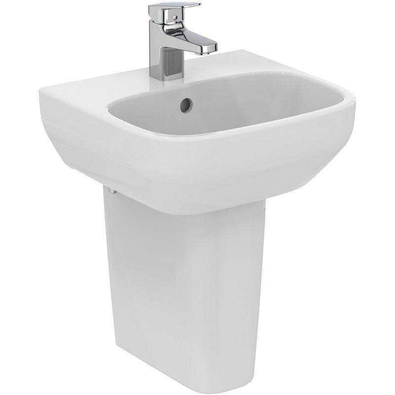Ideal Standard i.life Cloakroom Basin and Semi-Pedestal 40cm 1 Tap Hole