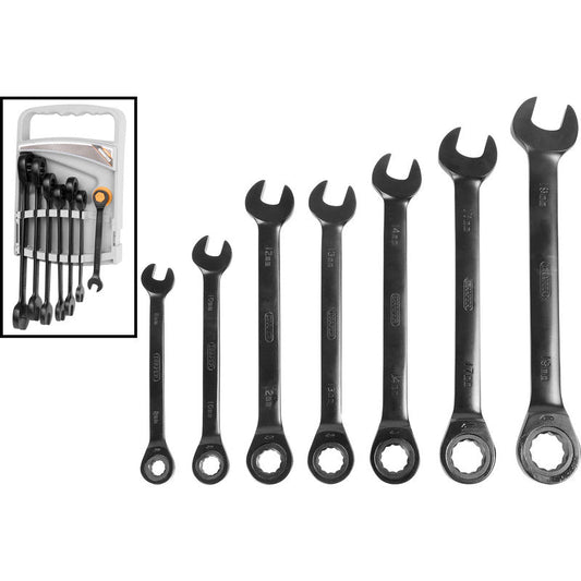 Draper Black Ratchet Spanner Set