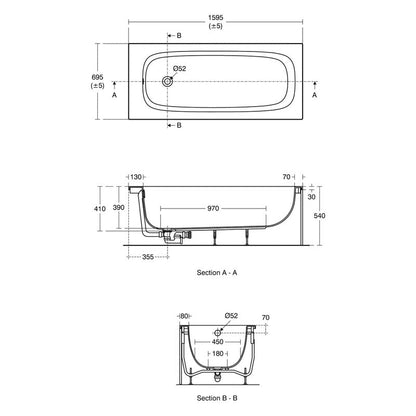 Ideal Standard i.life Single Ended Bath No Tap Holes