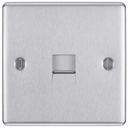 BG Brushed Steel Telephone Socket Slave