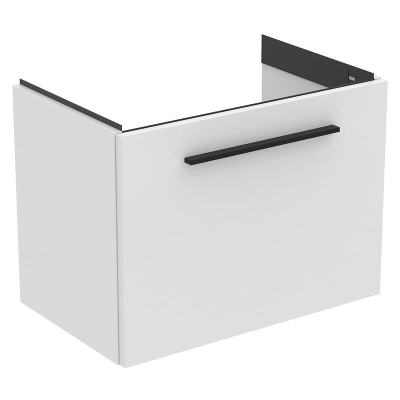 Ideal Standard i.life S Compact Wall Hung Vanity Unit with Basin Matt White with Matt Black Handle