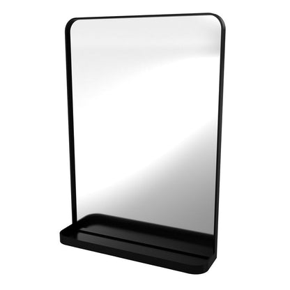 Sensio Elm Non-Illuminated Bathroom Mirror With Shelf Black 700 x 500mm