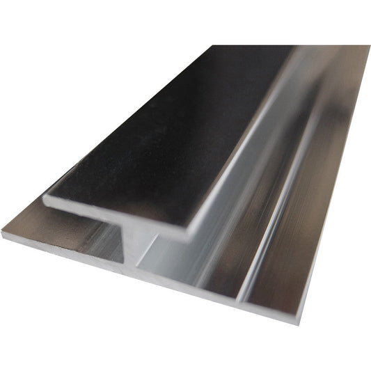 Wetwall Acrylic Polished Silver Shower Wall Panel Trims H Joint 2440mm