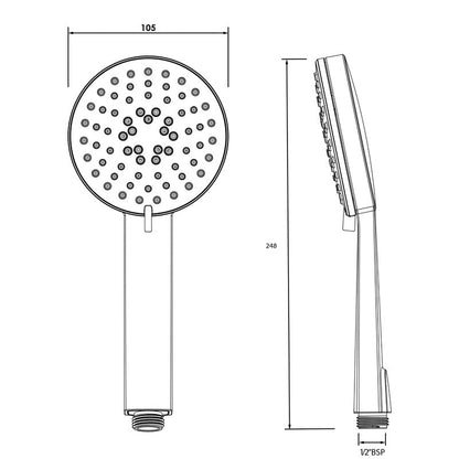 Croydex Edessa Aqua 3 Spray Shower Handset
